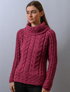 Super Soft Cowl Neck Aran - Jam
