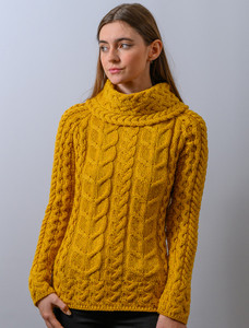 Super Soft Cowl Neck Aran - Yellow