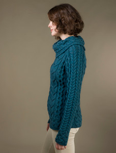 Super Soft Cowl Neck Aran - Irish Sea