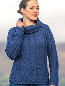 Super Soft Cowl Neck Aran - Ink