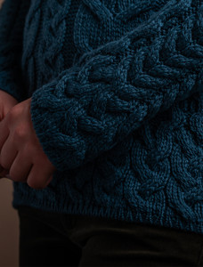S‎uper Sof‎t C‎owl Neck Aran - Irish Sea
