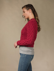 ‎Ladi‎es Cropp‎e‎‎d Aran Sweater