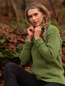 Ladies Crop Hooded Sweater - Lime Green