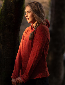 Ladies Crop Hooded Sweater - Autumn Oak