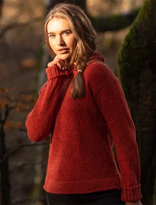 Ladies Crop Hooded Sweater - Autumn Oak