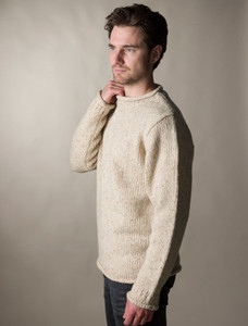 Roll Neck Sweater - Fisherman Sweater - Donegal Aran