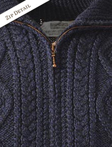 Zipper Detail of Hand Knit Zipper Cardigan with Pockets