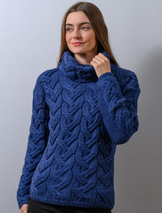 Super Soft Chunky Cable Cowl Neck Aran - Ink