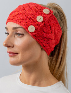 Super Soft Cable Stitch Headband - Coral