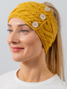 Super Soft Cable Stitch Headband - Yellow