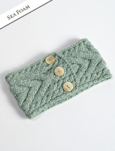 Super Soft Cable Stitch Headband - Seafoam Green