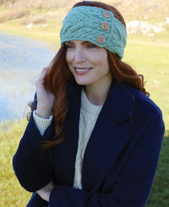Super Soft Cable Stitch Headband - Seafoam Green