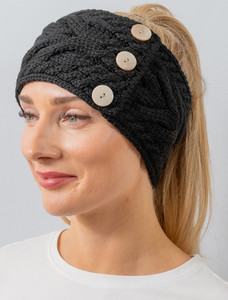 Super Soft Cable Stitch Headband - Black