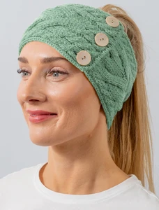 Super Soft Cable Stitch Headband - Seafoam Green