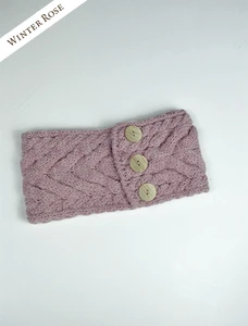 Super Soft Cable Stitch Headband - Winter Rose