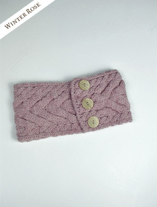 Super Soft Cable Stitch Headband - Winter Rose