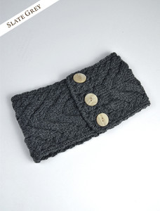 Super Soft Cable Stitch Headband - Slate Grey