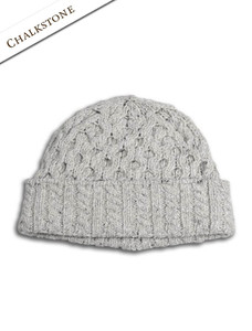 Wool Cashmere Aran Honeycomb Hat - Chalkstone