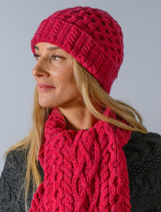 Women's Wool Cashmere Aran Honeycomb Hat - Brambleberry
