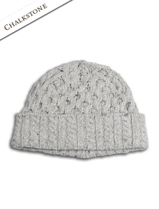 Women's Wool Cashmere Aran Honeycomb Hat - Chalkstone