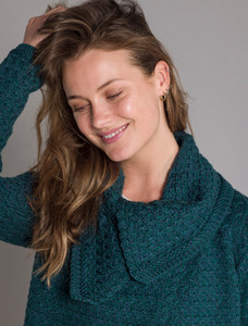 Woven Textured Aran Wrap Coat - Atlantic