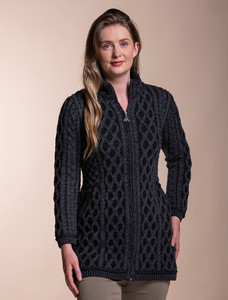 Plated Coat with Celtic Zip - Charcoal