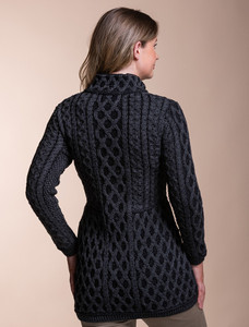 Plated Coat with Celtic Zip - Charcoal
