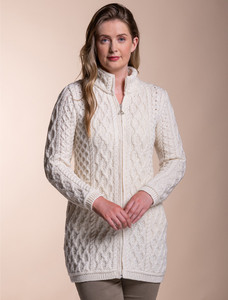 Plated Coat with Celtic Zip - Natural White