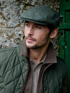 Irish Classic Tweed Flat Cap - Dark Green