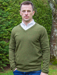 Mens Lambswool V-Neck Sweater - Rural