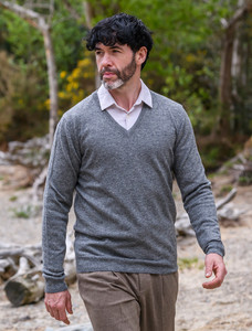 Mens Lambswool V-Neck Sweater | Aran Sweater Market