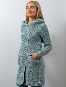 Ladies Super Soft Patch Cowl Sweater - Mermaid