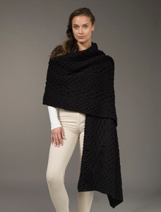 Cable Aran Wrap - Dark Knight