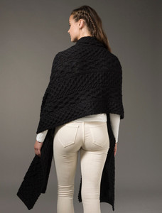 Cable Aran Wrap - Dark Knight