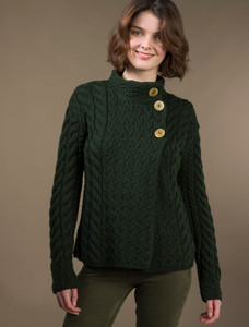 Super Soft Trellis and Cable Cardigan - Seaweed