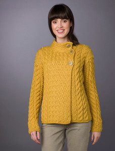 Super Soft Trellis and Cable Cardigan - Sunflower Yellow