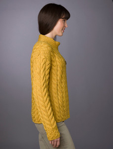 Super Soft Trellis and Cable Cardigan - Sunflower Yellow