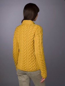 Super Soft Trellis and Cable Cardigan - Sunflower Yellow