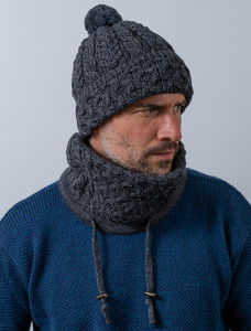 Merino Honeycomb Pom Pom Hat - Derby