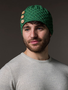 Merino Honeycomb Pom Pom Hat - Kiwi