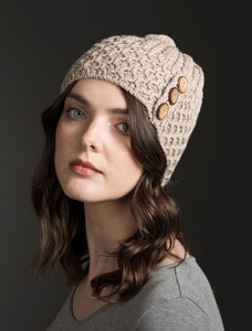 Merino Honeycomb Pom Pom Hat - Wicker