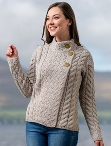 Super Soft Trellis and Cable Cardigan - Toasted Oat