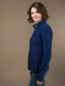 Super Soft Trellis and Cable Cardigan - Ink