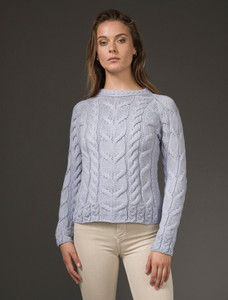 Cable Knit Aran - Blue Sail