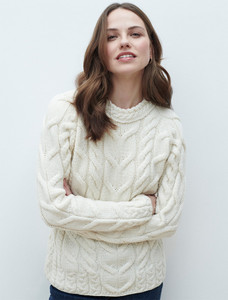 Cable Knit Aran - White