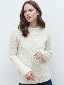 Cable Knit Aran - White