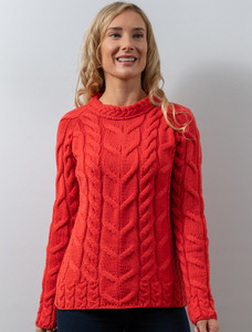 Cable Knit Aran - Coral