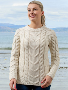 Cable Knit Aran - White