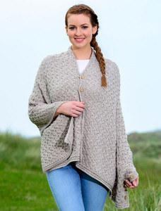 Super Soft Trellis Poncho - Toasted Oat