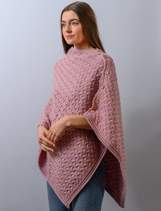Super Soft Trellis Poncho -  Winter Rose